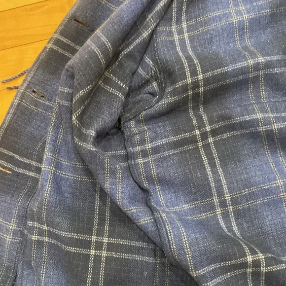 Collections Internationale Fringed women’s Blue Plaid Blazer/Jacket Size Large - Picture 12 of 17